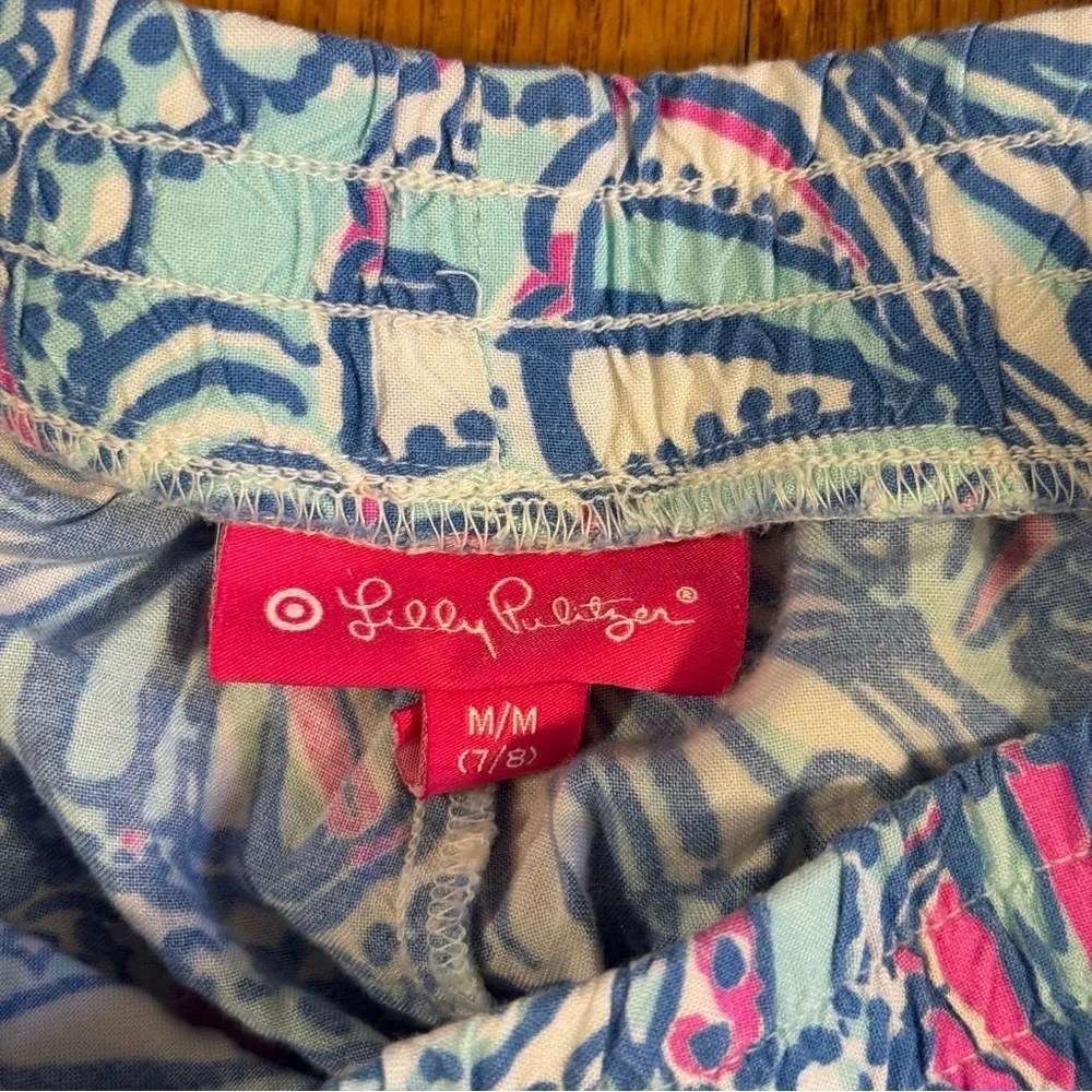 Lilly Pulitzer Blue and Pink Patterned Shorts Girls Size M